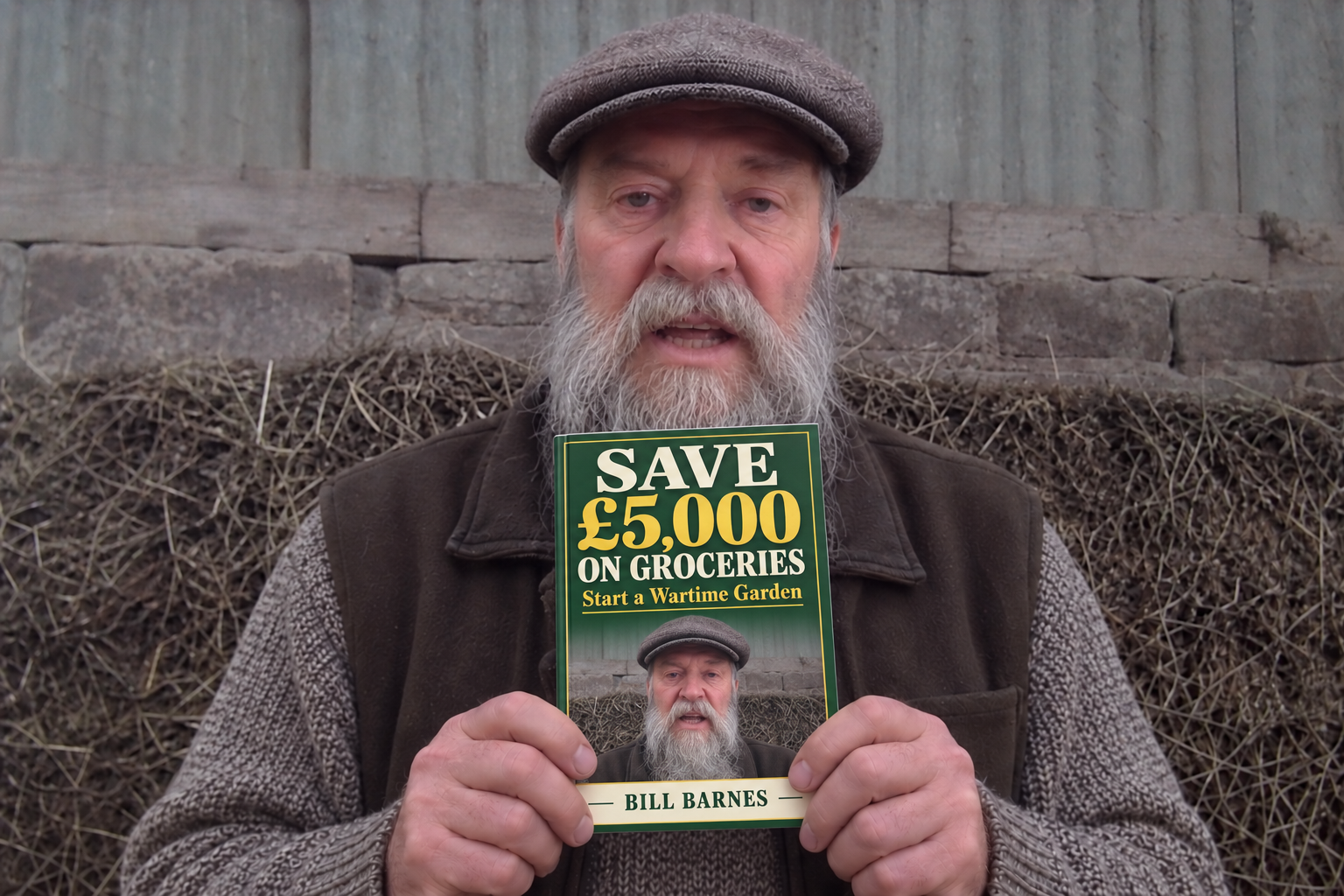 Bill Barnes holding the Save £5,000 on Groceries book